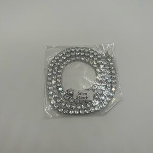 Moissanite Tennis Chain Silver 5mm 24 Inches Brand New VVS1 Necklace Crazy Shine